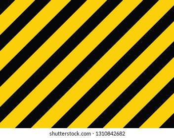 Black and yellow line striped. Warning background. Vector illustration