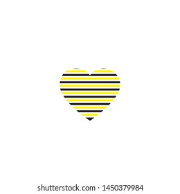 Black and yellow lines heart vector