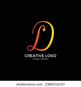 A black and yellow logo with the letter D