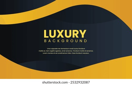 Black Yellow Luxury Background Design Banner Presentation Poster Wave Pattern
