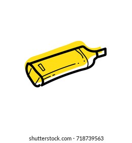 A black and yellow marker icon vector illustration doodle
