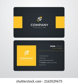 black yellow modern business card template