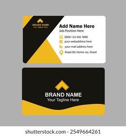 Black Yellow modern business card