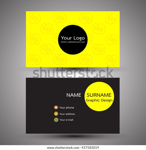 Black Yellow Modern Creative Clean Business Stock Vector Royalty