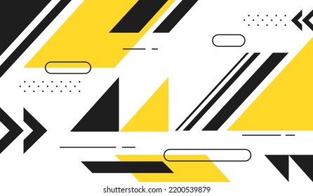 Diseño vectorial de fondo geométrico moderno negro y amarillo