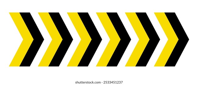 black and yellow moving arrow symbol isolated on transparent background. speed symbol. vector illustration	