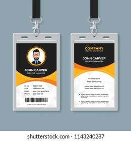 Black and Yellow Office ID Card Template