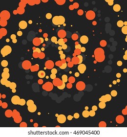 Black, Yellow and Orange Spotted Abstract Background Design