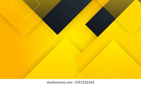 Black and yellow overlap background. Texture with dark metal pattern. Modern overlap dimension vector design.