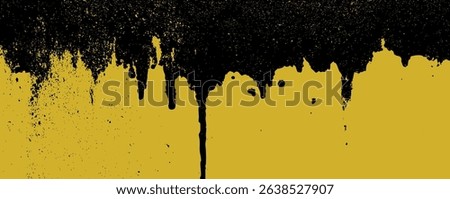 Black and yellow paint drips blend together, forming an artistic pattern. The vibrant colors emphasize depth and texture, ideal for contemporary decor or graphic design features. . Grange bg