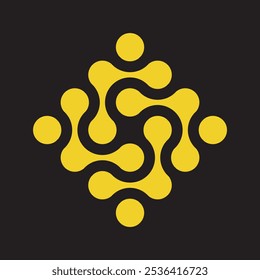Padrão preto e amarelo para impressão têxtil. padrão de design abstrato em negrito e circular.