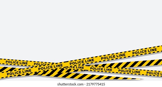 black and yellow police line tapes vector. Caution lines isolated with black stripes on yellow tapes. Warning or Danger signs. Police danger caution vector yellow barrier. Not cross security line