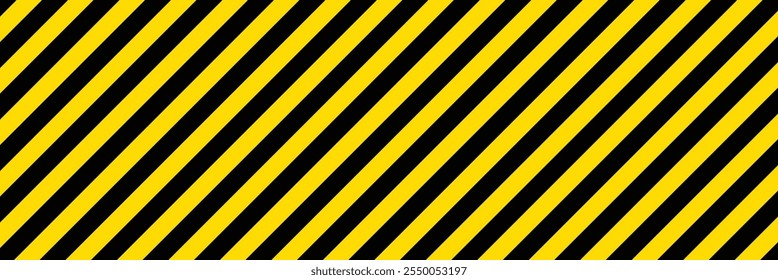 Black and yellow police stripe border, construction, danger caution seamless tapes.  Hazard caution sign tape. Yellow warning strips, danger symbol. Black and yellow diagonal line texture pattern. 