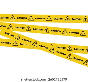 Black and yellow police stripe border, stop line, danger, warning, do not cross, caution tapes set. Set of danger caution grunge tapes.  Warning signs for your  design on transparent background