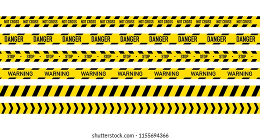 Black and yellow police stripe. Vector stock illustration