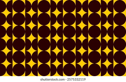 Black yellow polka dots , half circle on black background for backdrop and wallpaper template. repeat seamless style design for fabric printing, square block