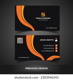 black and yellow professional business card template
