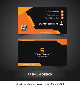 black and yellow professional business card template