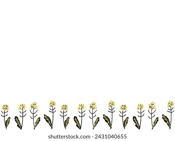  black and yellow rape blossom frame