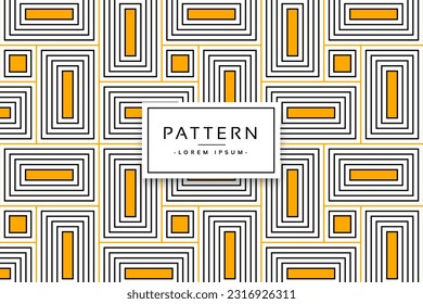 Black and yellow rectangle line pattern. Geometric background with rectangle lines.