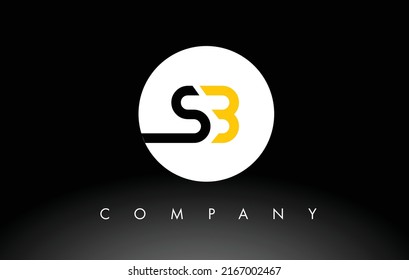 Black and Yellow SB Logo.  Letter Design Vector with Red and Black Colors.