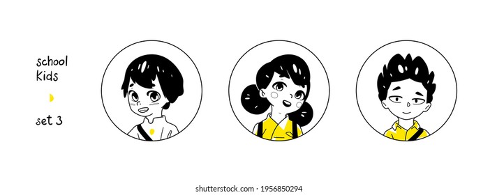 Colegios Negros y Amarillos Diseñan Set. Colección Avatars con niños y niñas