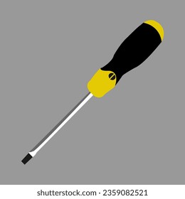 black and yellow screwdriver vector