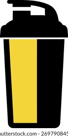 Ícone de vetor de garrafa de agitador preto e amarelo