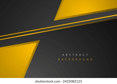 Black and yellow shape abstract background with luxury concept design. vector illustration