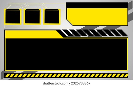 black and yellow simple banner with game theme. Vector illustration for business corporate promotion, wallpaper, game header social media, live streaming background
