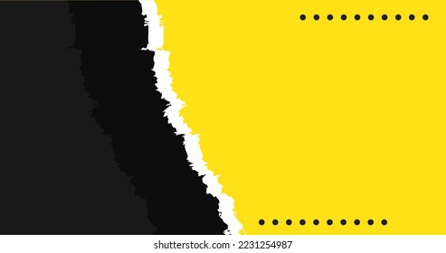 Black and yellow solid color paper cut art background. simple and minimalist background.