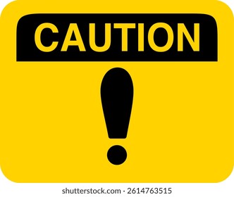 Black and Yellow Square Caution Sign with Text