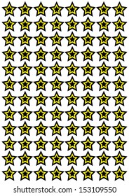Black and Yellow Star Pattern. Vector