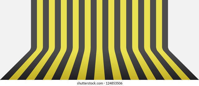 black and yellow stripe background round corner