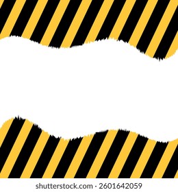 Black and yellow striped warning background with an industrial design	