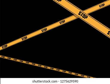 Black and yellow stripes. Barricade tape, Stop line, bright. Warning tape