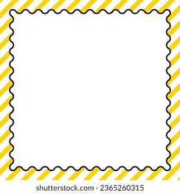 Black and Yellow stripes outer border with wave style inner border for Halloween