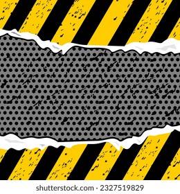 Rayas negras y amarillas en el estilo de corte de papel, vector