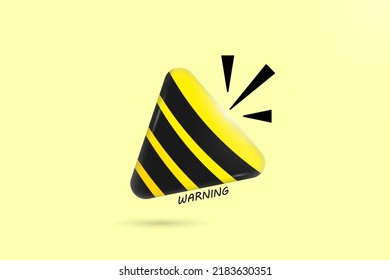 Black and yellow stripes in triangle icon and shock lines. Warning sing. Danger sign.