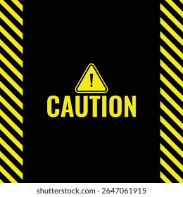 Black and yellow stripped background. Caution warning sign. Vector illustration