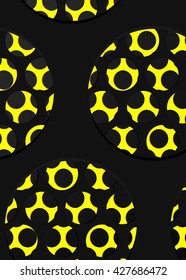 Black and Yellow structure background, size A4, abstract perforated texture, Graphic design, Vector