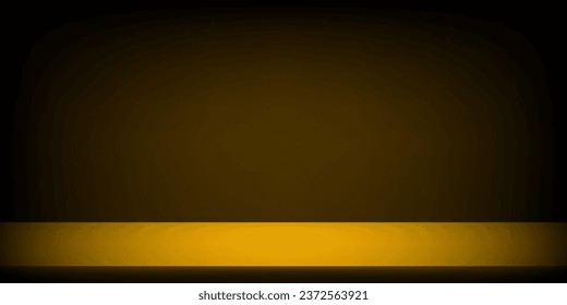 Black and Yellow studio room vector background. Space for selling products on the website. Vector illustration. 