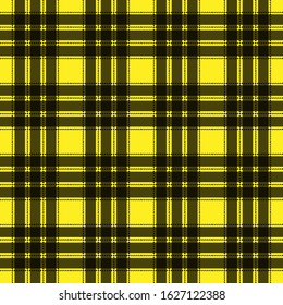 Black and yellow tartan plaid Scottish pattern. Texture for background, wallpaper, plaid, tablecloths, clothes, shirts, dresses, jacket, skirt, paper, blankets and other textile products.