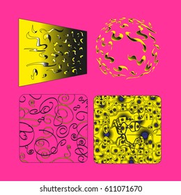 black and yellow textures in pink background