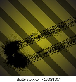 Black and yellow tire track background. eps10