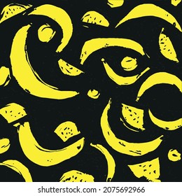 Black and yellow trendy background with fruits