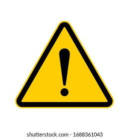 Black and Yellow triangle with exclamation mark, Warning / alert road sign icon