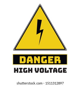 Schwarz-Gelb Dreieck Gefahrenwarnung und Aufmerksamkeit Blitze elektrische Straße Schild. Mit Symbol .einzeln auf weißem Hintergrund. Vorsicht oder Unfallverhütung, Vorsicht bei der Benachrichtigung, Vektorgrafik