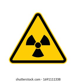 Black and yellow triangle radiation warning sign