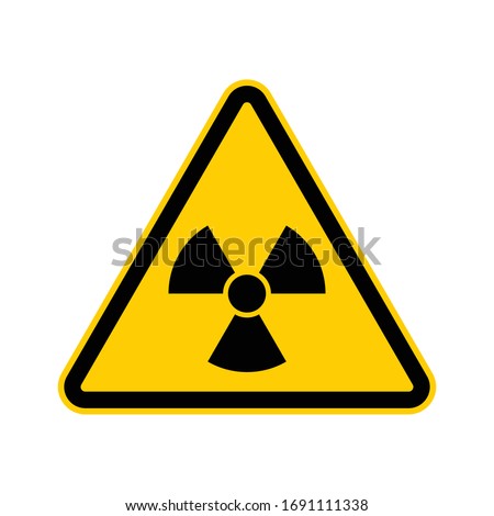 Black and yellow triangle radiation warning sign
